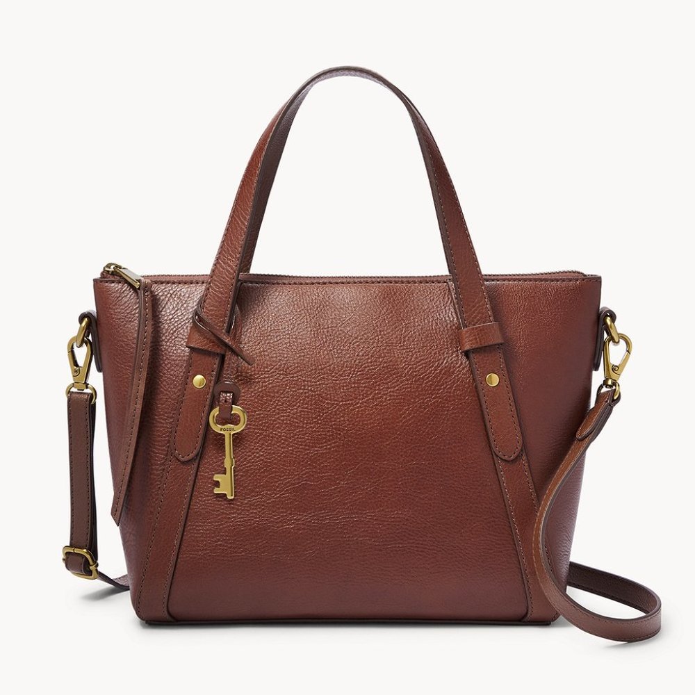 NWT Fossil Leather Purse Brown Satchel